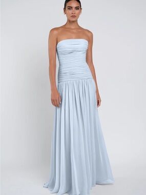 Jenny Yoo Cynthia Whisper Blue Strapless Light Blue Evening Gown (NWT)